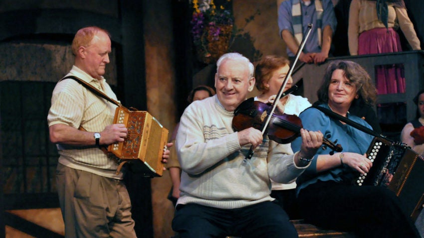 Larry Reynolds performing at Reagle Music Theatre with Liam Harney, Jerry Walker, and Tara Lynch in 2011