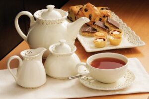 tea time tea and pastries