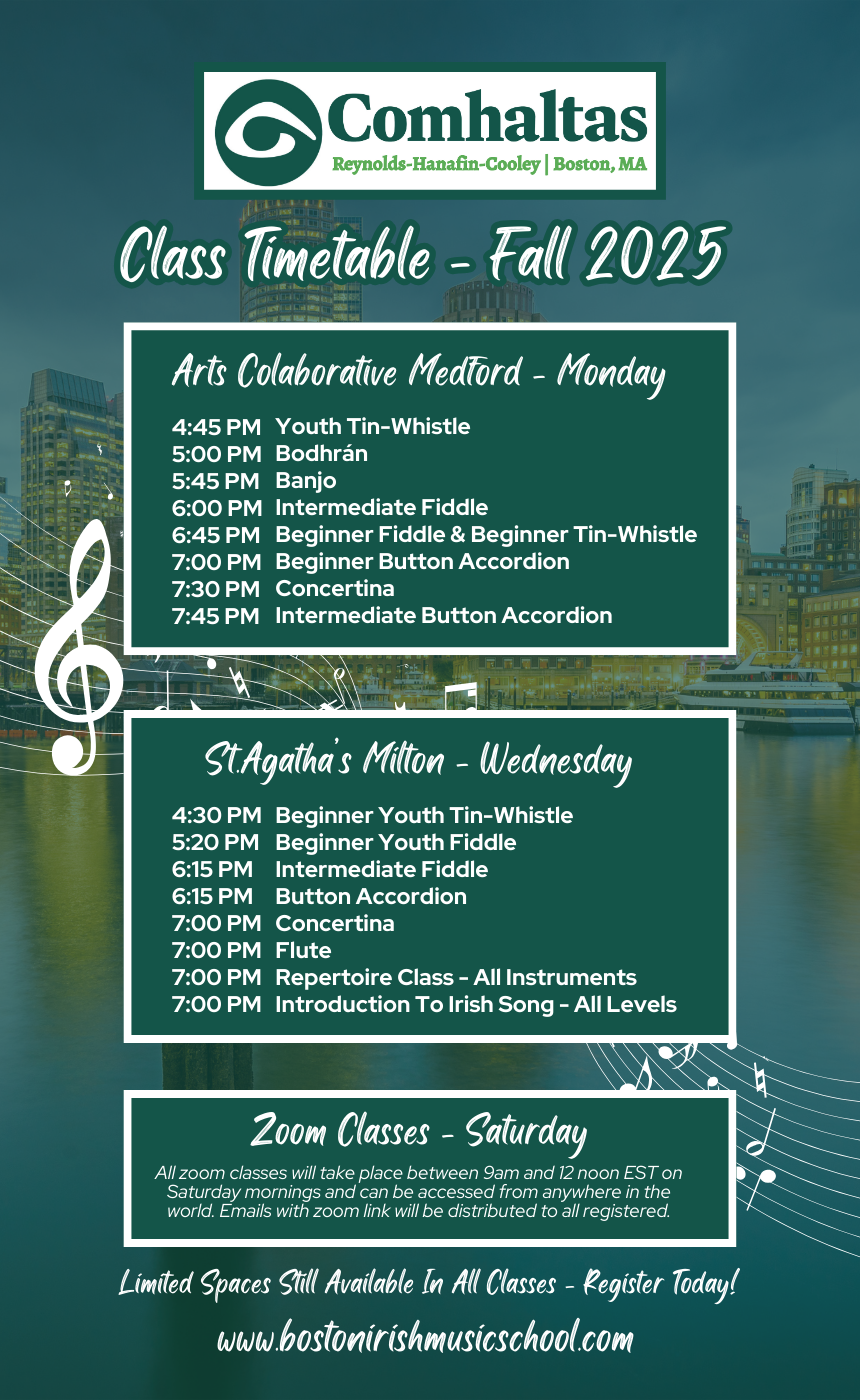 CCE Boston Music School Fall 2025 Class Timetable